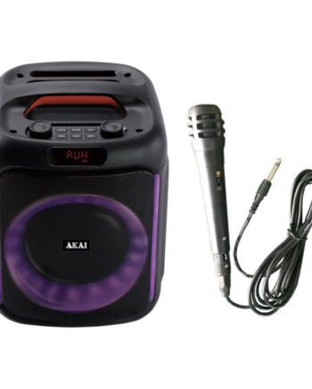 Akai ABTS-V20 Φορητό ηχείο με Bluetooth, USB, AUX-IN, κάρτα TF, FM, LED και ενσύρματο μικρόφωνο- 20W RMS