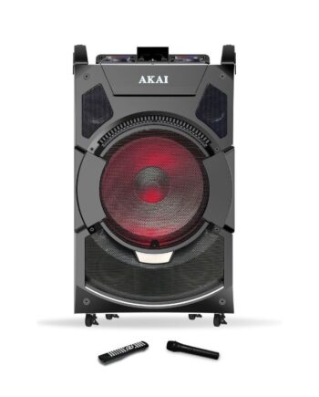 Akai DJ-S3HB Διπλό φορητό ηχείο με μίκτη με 2xBluetooth, 2xUSB, 2xSD, 2xAUX, 2xFM, 2xLED, TWS, 2 υποδοχές για μικρόφωνο, τηλεχειριστήριο και ασύρματο μικρόφωνο – 220W - 110582-0133