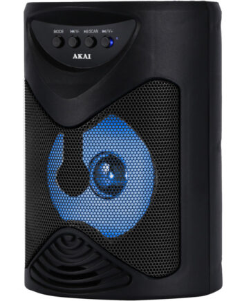 Akai ABTS-704 Φορητό ηχείο Bluetooth karaoke με USB, TWS, LED, micro SD, AUX και είσοδο μικροφώνου – 5 W