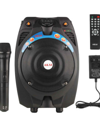 Akai SS022A-X6 Φορητό ηχείο Bluetooth με ενισχυτή, USB, FM, AUX, κάρτα SD, ασύρματο μικρόφωνο και τηλεχειριστήριο – 30W RMS